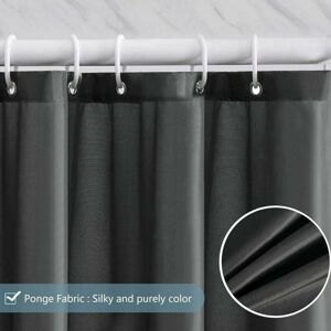 MUMU Shower Curtain 240 x 200 cm with 16 Hooks Extra Wide Weighted Mildew Resistant Dark Gray Waterproof Large Bathroom Curtain Polyester Fabric MUMU Shower Curtain 240 x 200 cm with 16 Hooks Extra Wide Weighted Mildew Resistant Dark Gray Waterproof Large Bathroom Curtain Polyester Fabric