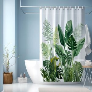 Linghhang - Shower Curtain, Abstract Plant Watercolor Shower Curtain, Waterproof Shower Curtain, Bathroom Shower Curtain and Hooks, 180x200cm Linghhang - Shower Curtain, Abstract Plant Watercolor Shower Curtain, Waterproof Shower Curtain, Bathroom Shower Curtain and Hooks, 180x200cm