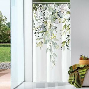 DEWDAT Small Shower Curtain 72 x 72, Narrow Sage Green Floral Fabric Shower Curtain, Watercolor Plant Eucalyptus Leaves Bathroom Curtain Set with Hooks DEWDAT Small Shower Curtain 72 x 72, Narrow Sage Green Floral Fabric Shower Curtain, Watercolor Plant Eucalyptus Leaves Bathroom Curtain Set with Hooks