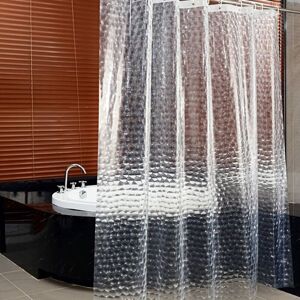 Linghhang - Transparent Shower Curtain, 180x180cm 3D Bathroom Shower Curtain peva Anti-mold Antibacterial Waterproof Washable with 12 Hook Rings Linghhang - Transparent Shower Curtain, 180x180cm 3D Bathroom Shower Curtain peva Anti-mold Antibacterial Waterproof Washable with 12 Hook Rings