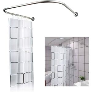 CNCEST U-Shape 304 Stainless Steel Shower Curtain Rod Kit, 80-130 cm x 90 cm, Rust-Proof, Easy Installation, Suitable for Apartments & More CNCEST U-Shape 304 Stainless Steel Shower Curtain Rod Kit, 80-130 cm x 90 cm, Rust-Proof, Easy Installation, Suitable for Apartments & More