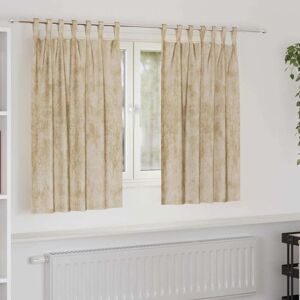 vidaXL Velvet Curtains 2 Pieces with Eyelets Cream 140x140 cm - Curtains vidaXL Velvet Curtains 2 Pieces with Eyelets Cream 140x140 cm - Curtains