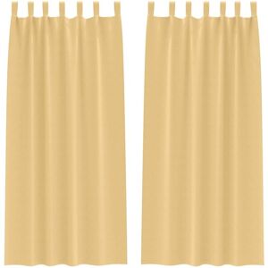 vidaXL Beige Polyester Blackout Curtains 2 pcs - Curtain vidaXL Beige Polyester Blackout Curtains 2 pcs - Curtain