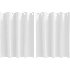 vidaXL White Polyester Blackout Curtains 140x140cm vidaXL White Polyester Blackout Curtains 140x140cm