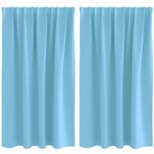 vidaXL Curtains Light Blue 2 pcs 140x140cm Polyester - Curtain vidaXL Curtains Light Blue 2 pcs 140x140cm Polyester - Curtain