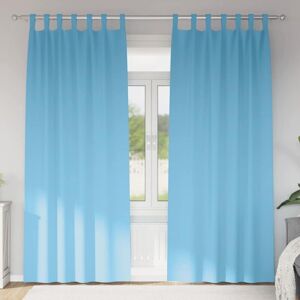 vidaXL Curtains with 2 Light Blue Polyester 245 x 140 cm vidaXL Curtains with 2 Light Blue Polyester 245 x 140 cm