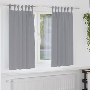vidaXL Curtains with Curtains 2 pcs Light Grey 175 x 140 cm Polyester - Curtains vidaXL Curtains with Curtains 2 pcs Light Grey 175 x 140 cm Polyester - Curtains