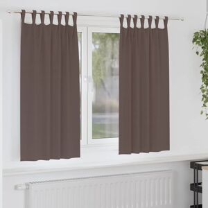 Blackout Curtains with Rings Dark Brown Polyester vidaXL Blackout Curtains with Rings Dark Brown Polyester vidaXL