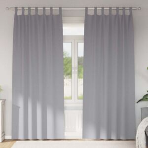 Blackout Curtains with Rings Light Grey Polyester vidaXL Blackout Curtains with Rings Light Grey Polyester vidaXL