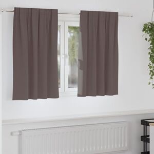 Blackout Curtains with Rings Dark Brown Polyester vidaXL Blackout Curtains with Rings Dark Brown Polyester vidaXL
