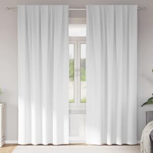 Blackout Curtains with Rings Pure White Polyester vidaXL Blackout Curtains with Rings Pure White Polyester vidaXL