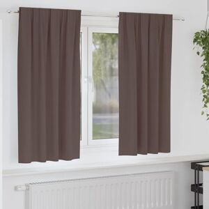 Blackout Curtains with Rings Dark Brown Polyester vidaXL Blackout Curtains with Rings Dark Brown Polyester vidaXL