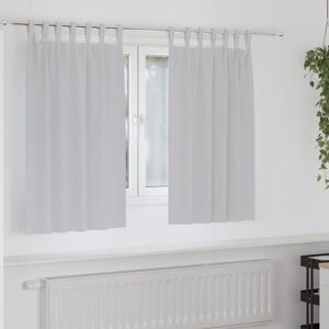 Blackout Curtains with Rings Light Grey Polyester vidaXL Blackout Curtains with Rings Light Grey Polyester vidaXL