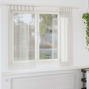 vidaXL Cream Curtains Set 2 pcs Polyester - Curtains vidaXL Cream Curtains Set 2 pcs Polyester - Curtains