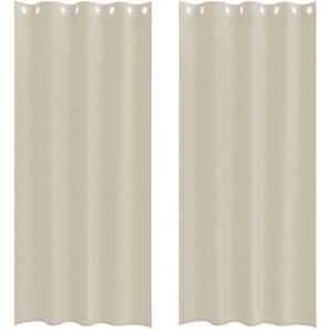 vidaXL Curtains with 2 Beige Polyester Voile 140x260cm - Curtains vidaXL Curtains with 2 Beige Polyester Voile 140x260cm - Curtains