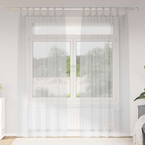 vidaXL Curtains with 2 Light Grey Polyester - Curtains vidaXL Curtains with 2 Light Grey Polyester - Curtains