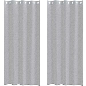 vidaXL Curtains with Curtains 2 pcs Dark Grey 140 x 245 cm Polyester - Curtains vidaXL Curtains with Curtains 2 pcs Dark Grey 140 x 245 cm Polyester - Curtains