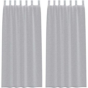 vidaXL Curtains with Curtains 2 pcs Dark Grey 140 x 260 cm Polyester - Curtain vidaXL Curtains with Curtains 2 pcs Dark Grey 140 x 260 cm Polyester - Curtain