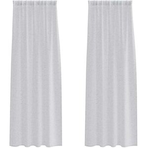 VidaXL Light Grey Polyester Curtains - 2 pcs, 140 x 245 cm - Curtains VidaXL Light Grey Polyester Curtains - 2 pcs, 140 x 245 cm - Curtains