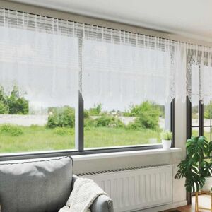 Lace Curtain with Curtains White 900x80cm Polyester vidaXL Lace Curtain with Curtains White 900x80cm Polyester vidaXL