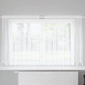 Lace Curtain with Curtains White 200x140cm Polyester vidaXL Lace Curtain with Curtains White 200x140cm Polyester vidaXL