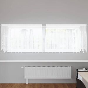 Lace Curtain with Curtains White 300x80cm Polyester vidaXL Lace Curtain with Curtains White 300x80cm Polyester vidaXL