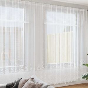 Lace Curtain with Curtains White 600x300cm Polyester vidaXL Lace Curtain with Curtains White 600x300cm Polyester vidaXL
