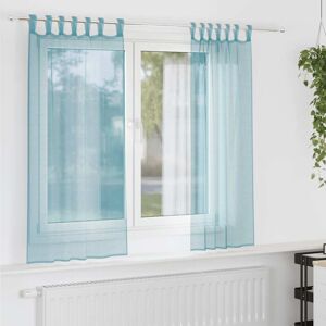 vidaXL Turquoise Voile Curtains with Loops - 2 pcs 140x140 cm - Voile Curtains vidaXL Turquoise Voile Curtains with Loops - 2 pcs 140x140 cm - Voile Curtains
