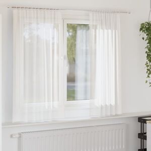 vidaXL White Voile Curtains with Rod Pockets - Curtain vidaXL White Voile Curtains with Rod Pockets - Curtain