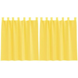 vidaXL Yellow Voile Curtains with Loops 140x140cm - Curtains vidaXL Yellow Voile Curtains with Loops 140x140cm - Curtains
