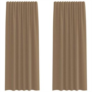 vidaXL Light Brown Voile Curtains with Rod Pockets - Curtains vidaXL Light Brown Voile Curtains with Rod Pockets - Curtains
