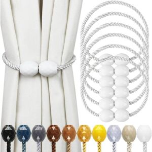 Linghhang - White Strong Magnetic Curtain Tiebacks, 6 Pack, Decorative Curtain Holdbacks for Outdoor Curtains Linghhang - White Strong Magnetic Curtain Tiebacks, 6 Pack, Decorative Curtain Holdbacks for Outdoor Curtains