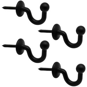 Pack of 4 64mm Black Metal Curtain Tiebacks Wall Mounted Curtain Holdbacks U Design Multifunctional Curtain Tiebacks for Gathering Curtains and Pack of 4 64mm Black Metal Curtain Tiebacks Wall Mounted Curtain Holdbacks U Design Multifunctional Curtain Tiebacks for Gathering Curtains and