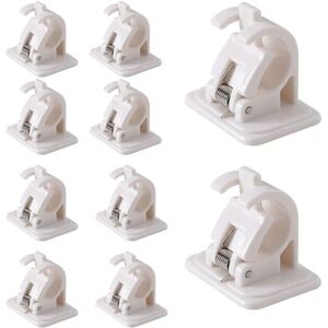 10 Pack Self-Adhesive Curtain Rod Hooks No Drilling, Curtain Hook Brackets, Fixing Rod Holders for Towels, Curtains, Coats - Ymyny 10 Pack Self-Adhesive Curtain Rod Hooks No Drilling, Curtain Hook Brackets, Fixing Rod Holders for Towels, Curtains, Coats - Ymyny