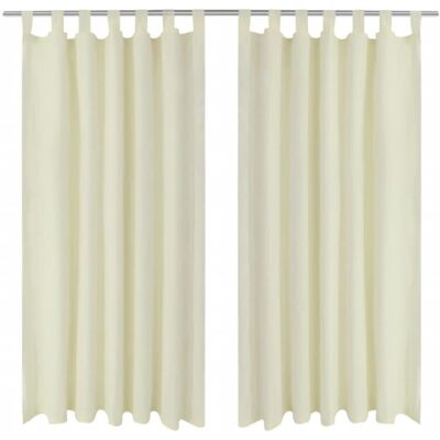 VidaXL Cream Satin Micro Curtains 2 pcs - Curtains VidaXL Cream Satin Micro Curtains 2 pcs - Curtains