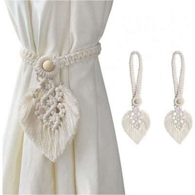 CYSLMUK - Beige buttoned tiebacks - Curtain Tiebacks CYSLMUK - Beige buttoned tiebacks - Curtain Tiebacks