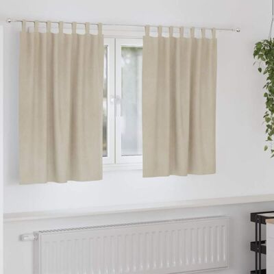vidaXL Cream Polyester Curtains 140x140cm - Curtains vidaXL Cream Polyester Curtains 140x140cm - Curtains