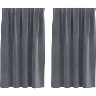 vidaXL Light Grey Double Curtain 140 x 140 cm - Curtains vidaXL Light Grey Double Curtain 140 x 140 cm - Curtains
