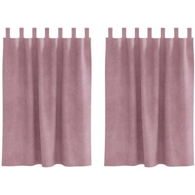 vidaXL Pink Polyester Curtains 140x140cm - Curtains vidaXL Pink Polyester Curtains 140x140cm - Curtains
