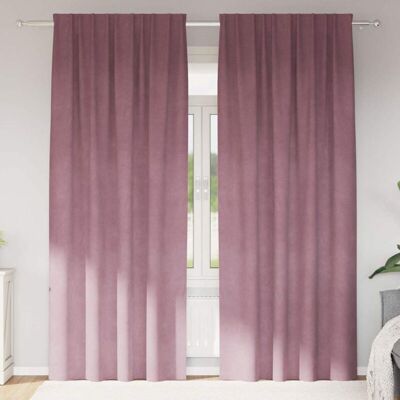 vidaXL Dark Pink Polyester Curtains - Curtains vidaXL Dark Pink Polyester Curtains - Curtains