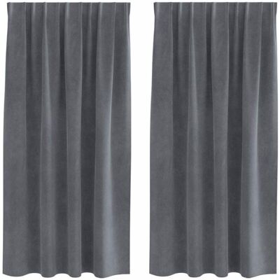 vidaXL Curtains Super Light Grey 140x175cm - Curtains vidaXL Curtains Super Light Grey 140x175cm - Curtains
