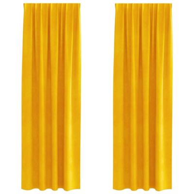 vidaXL Mustard Polyester Curtains - 140 x 260 cm - Modern Design vidaXL Mustard Polyester Curtains - 140 x 260 cm - Modern Design