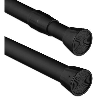 Relaxdays Stainless Steel Extensible Curtain Rod - Black - Curtain Type Relaxdays Stainless Steel Extensible Curtain Rod - Black - Curtain Type