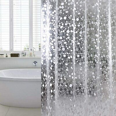 AULEDIO Shower Curtain, Room Divider for Shower, Mold-Resistant, Wet & Dry, 100% EVA, with Shower Curtain Rings, 180 x 180 cm AULEDIO Shower Curtain, Room Divider for Shower, Mold-Resistant, Wet & Dry, 100% EVA, with Shower Curtain Rings, 180 x 180 cm