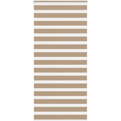 vidaXL Zebra Blind - 105x230 cm, Sand Brown, Polyester - Zebra Blind vidaXL Zebra Blind - 105x230 cm, Sand Brown, Polyester - Zebra Blind