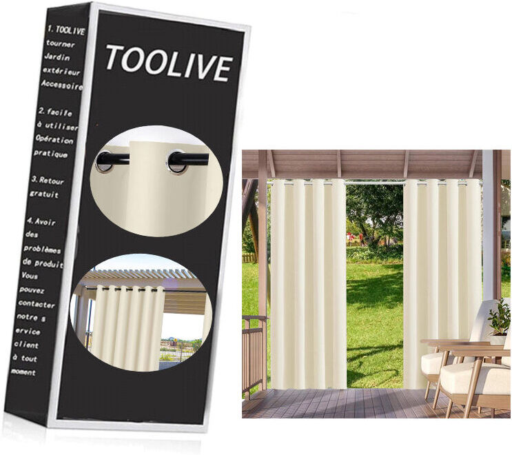 Dontodent - Thermal Curtains Eyelet for Bedroom Beige Blackout Curtains 54 Inch Drop for Window Treatment Short Black Out Curtains & Drapes, Width