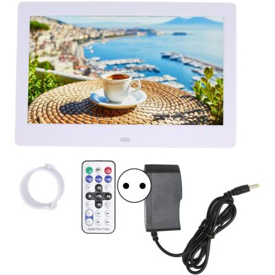 OEM 10.1-inch Hd Digital Photo Frame, 1024x600 Lcd Screen, Smart Electronic Photo Frame With Remote Control, 110-240v, Eu Plug, White OEM 10.1-inch Hd Digital Photo Frame, 1024x600 Lcd Screen, Smart Electronic Photo Frame With Remote Control, 110-240v, Eu Plug, White