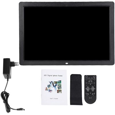OEM 17-inch Digital Photo Frame, 1440x900 Hd, Alarm Clock, Album Player, Remote Control, Black, Eu Plug, 110-240v OEM 17-inch Digital Photo Frame, 1440x900 Hd, Alarm Clock, Album Player, Remote Control, Black, Eu Plug, 110-240v