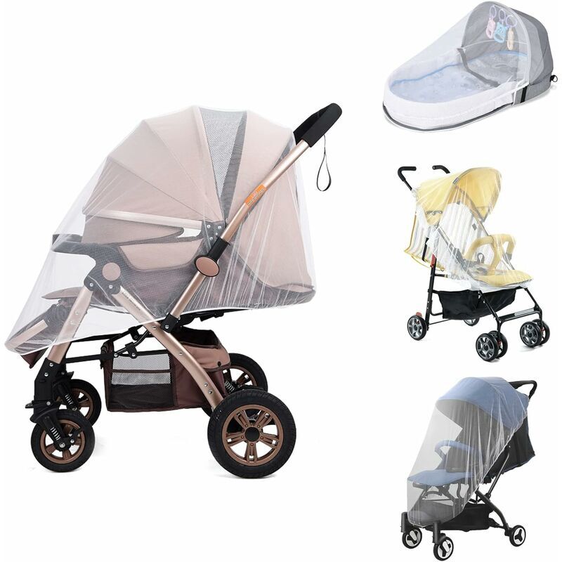 Stroller Mosquito Net, Baby Mosquito Net, Car Seat, Umbrella Bed, Insect Protection for Babies, Durable Mesh Fabric, Washable Denuotop