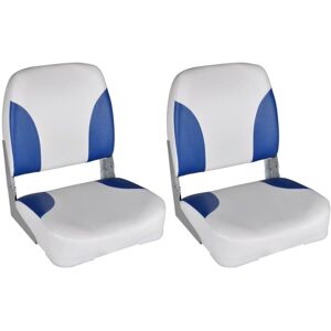 Boat Seats 2 pcs Foldable Backrest Blue-white Pillow 41x36x48cm Vidaxl n/a